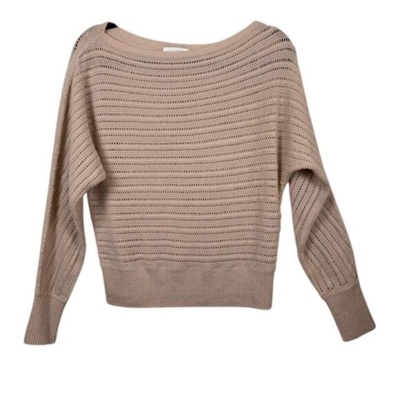 INTERMIX Sweaters - Intermix Wool Cashmere Blush Pink Open Knit Lightweight Sweater Size Small